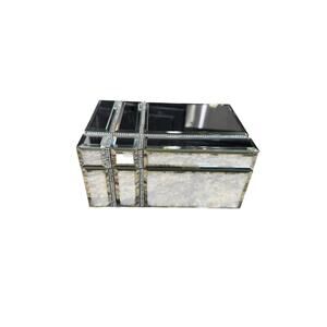 Tahari Beveled Mirrored Jewelry Box Sparkly Rhinestone Trim Lid NEW